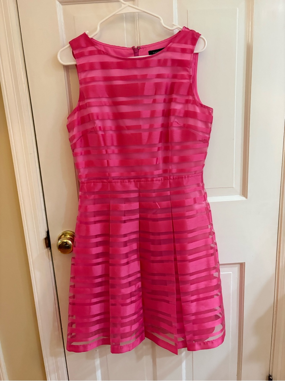 Fun Pink Striped Fit-and-Flare Dress size 8